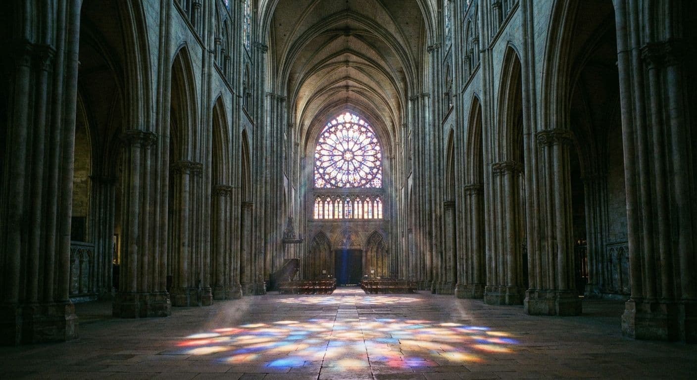 Icon-style portrait of Meister Eckhart, a medieval Dominican friar, reading a book in a quiet study